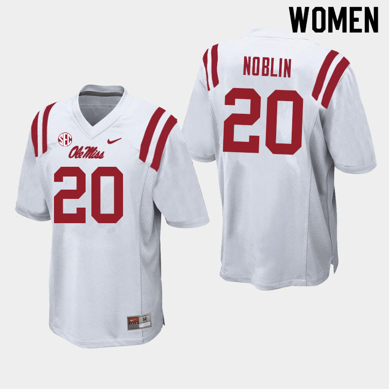 Blake Noblin Ole Miss Rebels NCAA Women's White #20 Stitched Limited College Football Jersey ESJ4258SZ